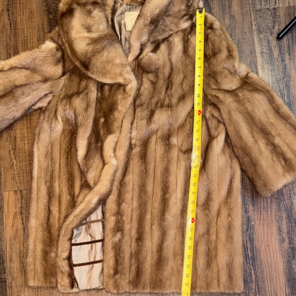 Vintage Mink Fur Coat 3/4 Sleeve Honey Brown vintage - Picture 11 of 15